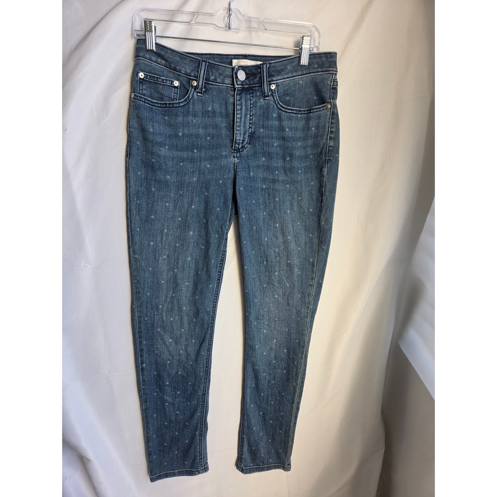 LC Lauren Conrad Skinny Jeans Womens Blue Polka Dot Skinny Mid Skinny